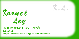 kornel ley business card
